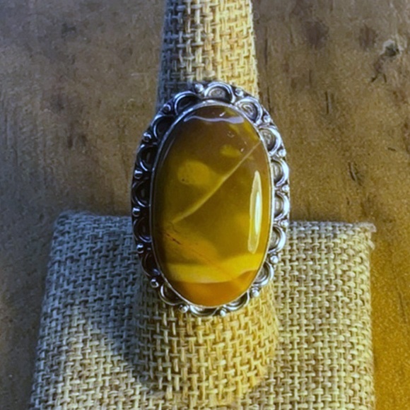 New Mookaite Jasper Silver Overlay Ring Size 8.5 - Picture 1 of 4